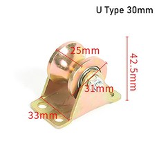 1Pcs 트랙 휠 베어링 풀리 도금 색상 스테인레스 스틸 슬라이딩 롤러 홈 하드웨어 U/V/H 모양의 엄밀한 캐, 02 U Type 30mm, 1개
