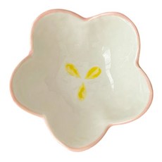 卡通日式陶瓷調味碟 ins火鍋蘸料碟 創意醬油小菜碟 味碟餐具碗 雲朵荷包蛋小花造型, 粉小花, 1個