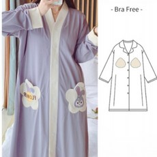 수유잠옷 순면원피스 봄가을 데일리 귀여운 브라프리 홈웨어 산후 부드러운 임부복 코튼 임산부 산전 긴팔