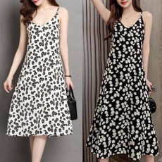 여성 휴가 패션 꽃무늬 패턴 민소매 예쁜 원피스 zmf*86759Rv