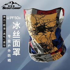 SCOUT CAMP 探營者 冰絲面罩 戶外防曬魔術頭巾, 國家地圖 （掛耳款）, 1個