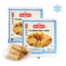 왕부정 중국식품 제일가 춘권피 싱가폴산 7.5인치 냉동 스프링 롤, 550g, 2개