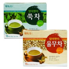 [성실한오피스] 담터 발아현미 율무차 15T + 발아현미 쑥차 15T, 2종 1세트, 15g