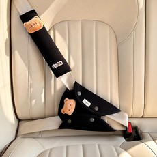 베베몽드 차량용 안전벨트 커버 세트 목쓸림방지, 1개, 쾌적블랙 1개, 쾌적블랙