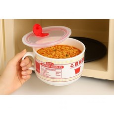 전자레인지 용기 라면그릇용기 800ml 세라믹그릇 시리얼 요거볼 도자기 라면쿠커, 포터리 라면기 (블루)
