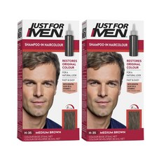 Just for Men 저스트 포 맨 남성염색약 Hair Colour Natural Medium Brown, 2개, 미디엄 브라운