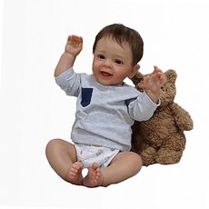 리얼 아기인형 신생아 리본 키덜트 엄마놀이 인형 실물, 1개