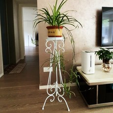 높은 화분 받침대 거치대 철제 정리대 앤틱 거실화분정리대, 1단, 5_높이 75cm 화이트 접시 28cm