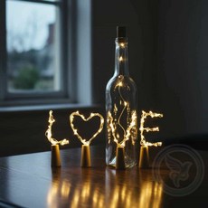 가몽 LED 코르크 와이어 전구 와이어전구, 2x2cm, 1개, 화이트