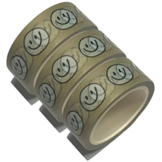 라온스티커 4종 스마일 마스킹 테이프 다꾸 5M 마테 메모 스티커, 카키(T-0684)