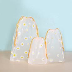 방수 파우치 여행용 복조리백 반투명 캐리어 정리 데이지 수영 주머니 신발 보관 가방 속옷 양말 옷 캐리어 보조 복주머니 슬리퍼 기내용 캠핑