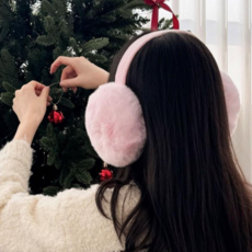 도도리빙 겨울 접이식 보들보들 폭신한 방한 털 귀마개