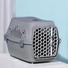 강아지 고양이 캔넬 케이지 이동가방, 1개, 그레이