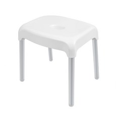 알루미늄 합금 다리가 있는 다기능 욕실 스툴, 하얀색