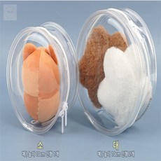 해소미 지퍼형 미니 타원형 파우치 샤워파우치, 화이트