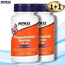 나우푸드 포스파티딜 세린 100mg 60캡슐 2병 콜린 이노시톨, 60정