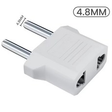 대롱나무 2개 220V 110V 변환 돼지코 소켓 여행용 휴대용 KR플러그 어댑터 콘센트 4.8mm, 화이트+블랙, 4cm