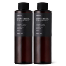 1+1 에이센트 실속형 디퓨저 리필 200ml 2구, 2개, 화이트머스크