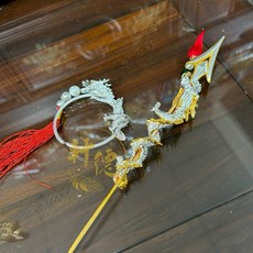 帥氣三叉太子槍 #太子槍 #太子配件 #兵器 #中壇元帥 #槍圈, 1個, 8寸8神尊配戴（全銀）