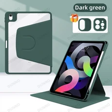 360 ° 회전 iPad 케이스 2024 Air 11 13 M2 Pro M4 4 5 10.9 7/8/9/10 세대 미니 6 태블릿 스탠드 커버, 07 iPad Air 4 5 10.9, 06 dark green
