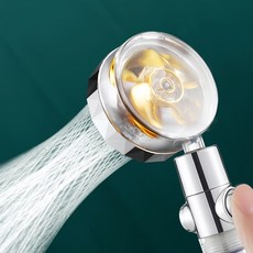 파워수압 수압상승 정수필터 샤워기 원터치 온오프 헤드각도 조절 샤워기 1개, 실버