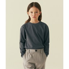 무신사 스탠다드 MUSINSA STANDARD KIDS 릴렉스드 크루 넥 긴소매 긴팔 티셔츠 [다크 그레이] MKBTL3Z03-DG 379708
