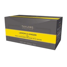 Taylors OF 오브 Harrogate 블랙베리 & 라즈베리 허브 티 개별 포장된 백 20개(1팩) 달콤함 타르트 톡 쏘는 맛 카페인 프리 뜨겁거나 아이스 즐기, Ginger Lemon, 100 Count (Pack of 1)