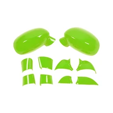 호환 SHINEKA 자동차 카본 그레인 백미러 쉘 장식 커버 Dodge Challenger 2009-2024 Up 외부 액세서리, 09 Light Green