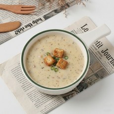 그린 멜라민 손잡이 스프 그릇 그릭 요거트 시리얼 카레 볼