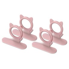 더자카 네코 접착식 실리콘 변기뚜껑 손잡이 4p, 핑크