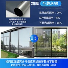 【開發票/統編】不透明防曬隔熱膜 隱私抗UV靜電玻璃貼 隔熱窗貼 防窺視防爆貼 (送工具), 加厚款至尊太空灰（全防紫外線）高隔熱,30公分x500公分(送工具), 1個