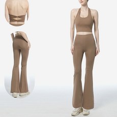 FANSYLI 여성 필라테스 요가복 세트 봄여름 나시+조깅팬츠 투피스 헬스복 트레이닝복 상하복 W2602F09