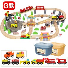 EDWONE 木製電動火車軌道 100件套裝 附收納箱, 1個, 收納箱裝