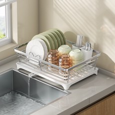 Zebeer 심플 모던 자동물빠짐 스텐그릇선반 식기건조대 1단, 1개, 수저통