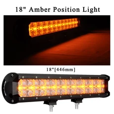 자동차 7D 앰버 DRL LED 라이트 바 오프로드 루프랙 스팟 램프 트럭 SUV 4x4 ATV 화물차 범퍼 보조, 01 CHINA, 03 18inch Amber DRL, 1개