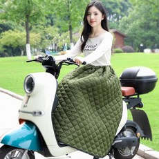 무릎담요 오토바이 워머 방한보호대 바람막이 보온, 1개, 그린 집업 원단