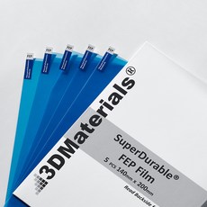 [3DMaterials] SuperDurable FEP 필름 5장 두께 125um 장시간 사용을 위한 PET 필름 적층된 3D 프린터용 필름, 140mm x 200mm
