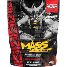 Mutant Mass Extreme 2500 - High Calorie Mass Gainer Whey Protein Powder with Whole Food Carbs - Mu, 1개