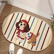 DFMEI 臘腸狗浴室地墊, 1個, 毛線橢圓小狗