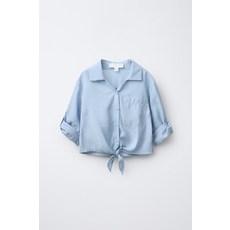 [키즈][국내배송]자라 ZARA 매듭 플루이드 셔츠 - 라이트 블루905994