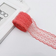 레이스천 밑단 원단 부자재 리본끈 4.5cm 10M, 1개, 6#수박