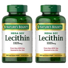 네이쳐스바운티 메가 소이 레시틴 1325mg 소프트젤, 2개, 100정