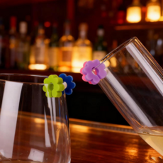 와인잔마커 실리콘 컵마킹 파티소품 12P 세트, 1개, 플라워