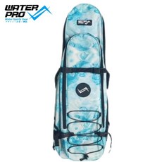 WaterPro 自潛雙肩後背蛙鞋袋 潛水蛙鞋袋 長蛙鞋袋 雙肩背袋 自由潛水裝備袋, 1個, 藍色水彩, 藍色水彩