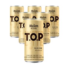 맥심 TOP 티오피 마스터라떼 200ml 6개입 사무실 캠핑 스터디카페 캔커피, 6개