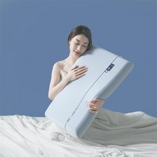 零壓力雙枕芯記憶枕 記憶枕 凍感枕 雙枕芯慢回彈凍感記憶枕，舒適支撐，涼爽透氣，提升睡眠品質, 1個, 零壓深睡記憶枕-藍白雙芯(8公分）
