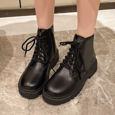 빅사이즈 레더 데일리 지퍼 레이스업 여성 워커 US507