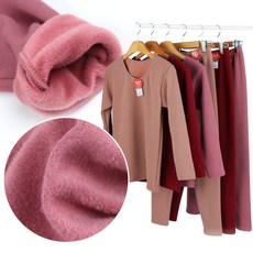 허바허바 국산 상하세트 융 기모 여성 내복 양모 내의 세트 두꺼운 타이즈 면융기모 3컬러