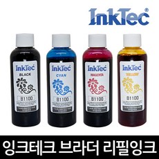 잉크테크 브라더 무한 잉크 리필 100ml BT6000 BT60 BT5000 DCP-T300 T500W T700W T710W T720W T810W T910DW, 검정염료(B1100)×100ml, 1개