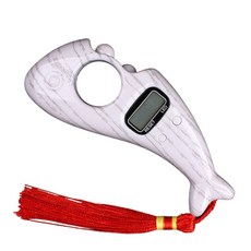 LED 디지털 카운터가 있는 회전 기도 구슬 휴대용 손가락 게임 Tasbeeh Misbaha 카운터, white, 1개